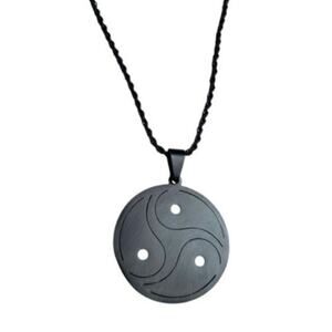 Black triskelion necklace stainless steel necklace